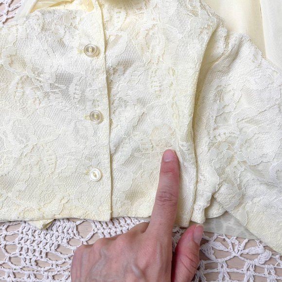 Vintage 1950s Little Miss Robin Baby Girl 4t Yellow Sheer Dress Cropped Jacket - Picture 11 of 12